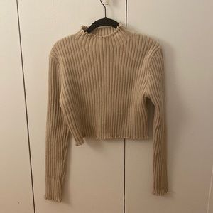 Tan medium cropped sweater from Sadie & Sage